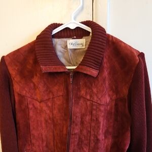 Vintage Oleg Cassini Women's Burgundy Jacket